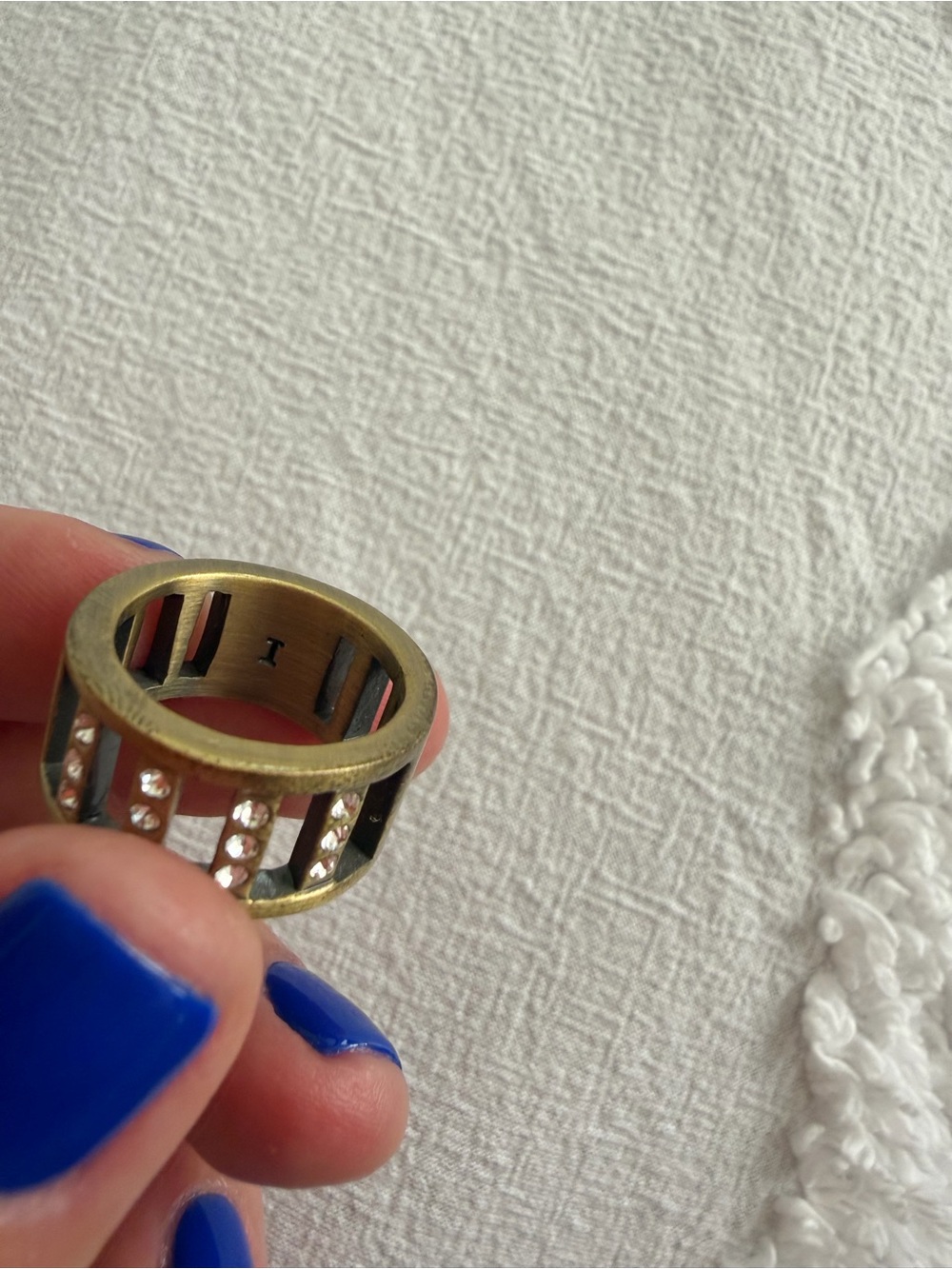 Gold-Tone Rhinestone Statement Ring - Picture 7 of 7